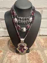16 inches Machine Made Sterling Beads & Purple Spiny Necklace