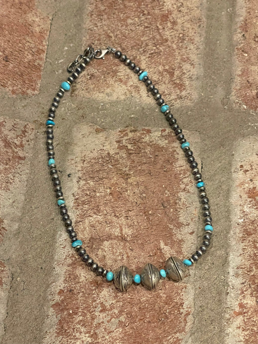 3 Mercury Dime Necklace with Turquoise