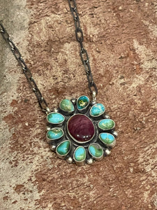 Sonoran Gold and Purple Spiny Cluster Necklace