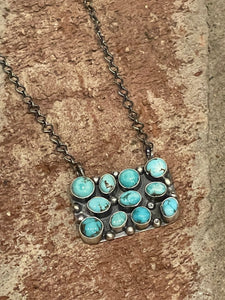 11 Stone Turquoise Bar Necklace