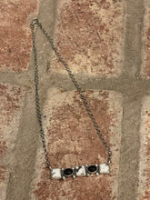 White Buffalo & Black Onyx Bar Necklace Native Made
