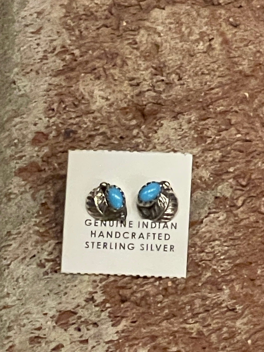 Feather Turquoise Stud Earrings