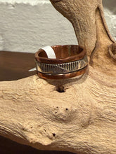 Copper & Silver Cigar Band Ring Size 8