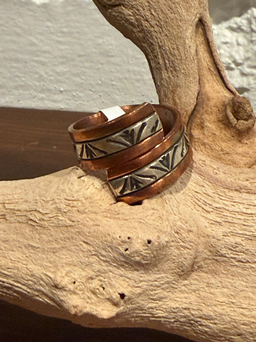 Copper & Silver Ring Adjustable