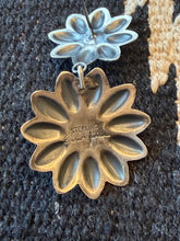 Turquoise &amp; Orange Spiny Concho Dangle Earrings – Handmade Sterling Silver by Robert Johnson