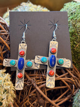 Lapis, Spiny & Turquoise Dangle Earrings – Handmade Sterling Silver by Robert Johnson