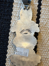 Red Coral & Turquoise Cluster Pendant – Handmade Sterling Silver by Bobby Johnson