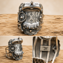 Sterling Silver Saddle Cuff by Tim Yazzie