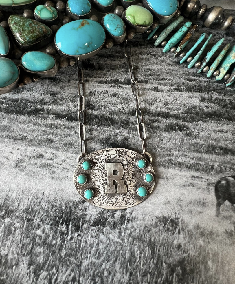 Tooled Initial Necklace - PRE ORDER