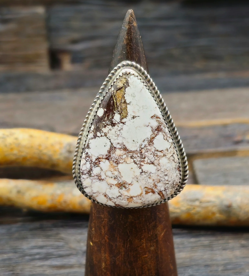 Wild Horse Statement Ring by Leslie Nez Size 10