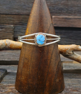 High-Shine Sterling Silver Golden Hills Turquoise Cuff - 6 1/2 in.