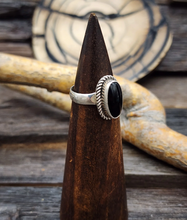 Petite Oval Onyx and Sterling Ring by Prescilla Smith