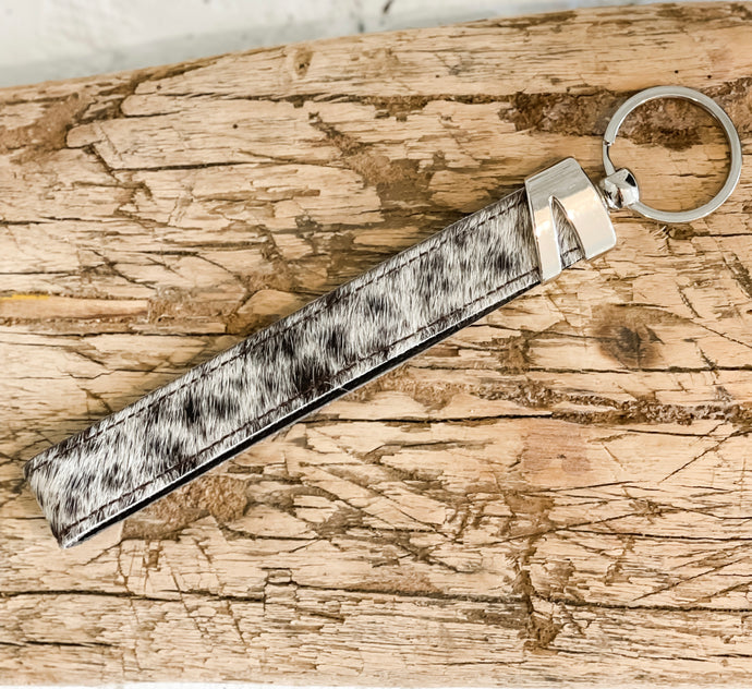 Cowhide Wristlet Keychain