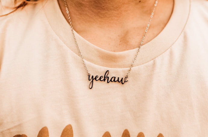 Yee Haw Script Necklace